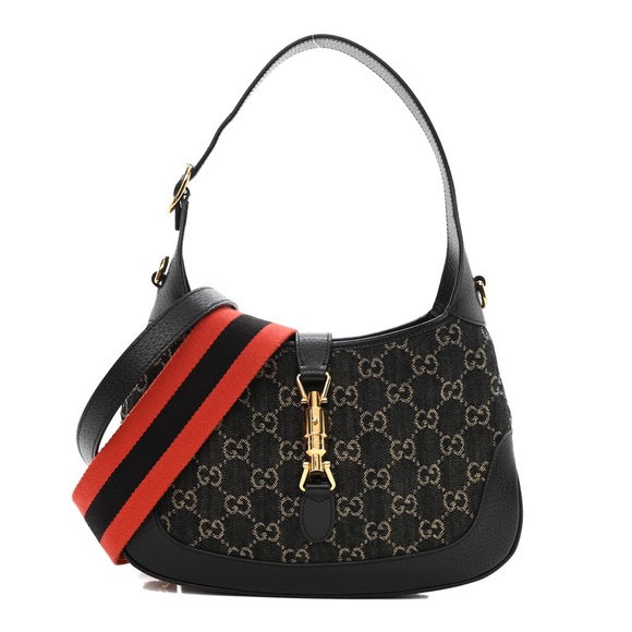 authentic gucci small Jackie 1961 black denim bag - Picture 5 of 7